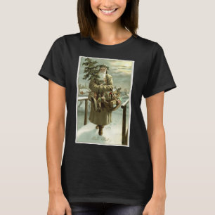 T-shirt Natal Antigo, Papai Noel Vitoriano com Brinquedos