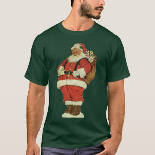 T-shirt Natal Antigo, Papai Noel Vitoriano com Brinquedos