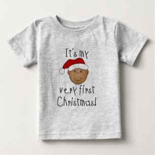 T-shirt Natal do African American Boy 1rua