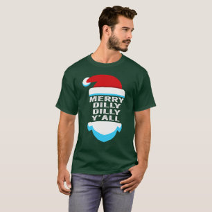 T-shirt Natal do chapéu do papai noel de Yall da coisa