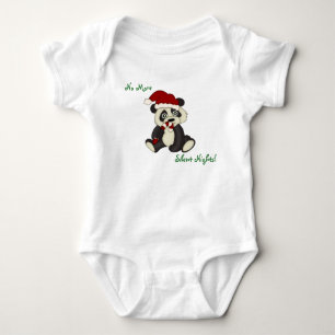T-shirt Natal do urso de panda pequena