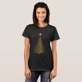 T-shirt Natal dourado