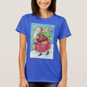 T-shirt Natal fofo, Papai Noel com Gatinhos e Gatos!
