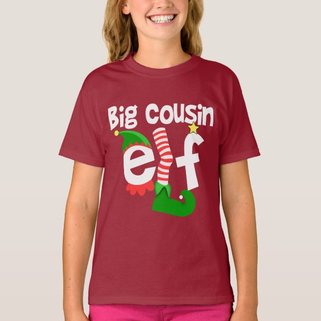 T-shirt Natal grande do duende do primo (Frente)