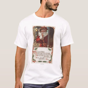 T-shirt Natal GreetingSanta com mão na barba
