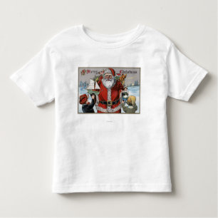 T-shirt Natal GreetingSanta que dá presentes