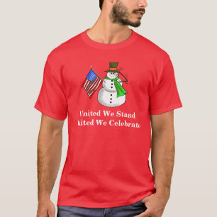 T-shirt Natal Patriótica do Homem de Neve