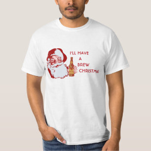 T-shirt Natal retro da fermentação da cerveja de Papai