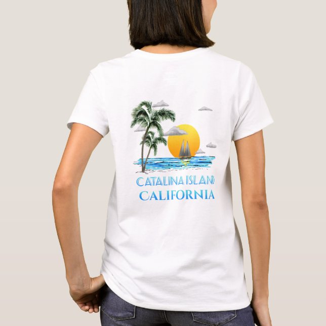 T-shirt Navegando na Ilha Catalina California - Navio (Verso)