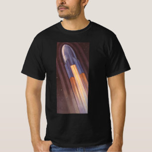 T-shirt Naves Espaciais de Ficção Científica Vintage Fogue