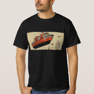 T-shirt Navio de Cruzeiro de Ficção Científica Vintage Hel