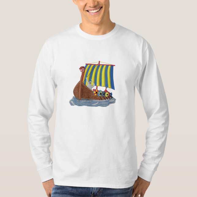 T-shirt Navio de Viking do sueco (Frente)