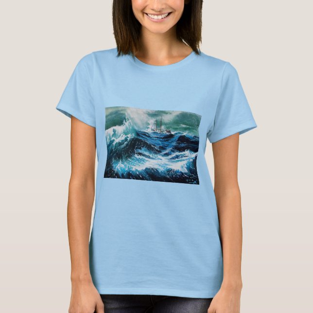 T-shirt Navio no Mar na Tempestade (Frente)