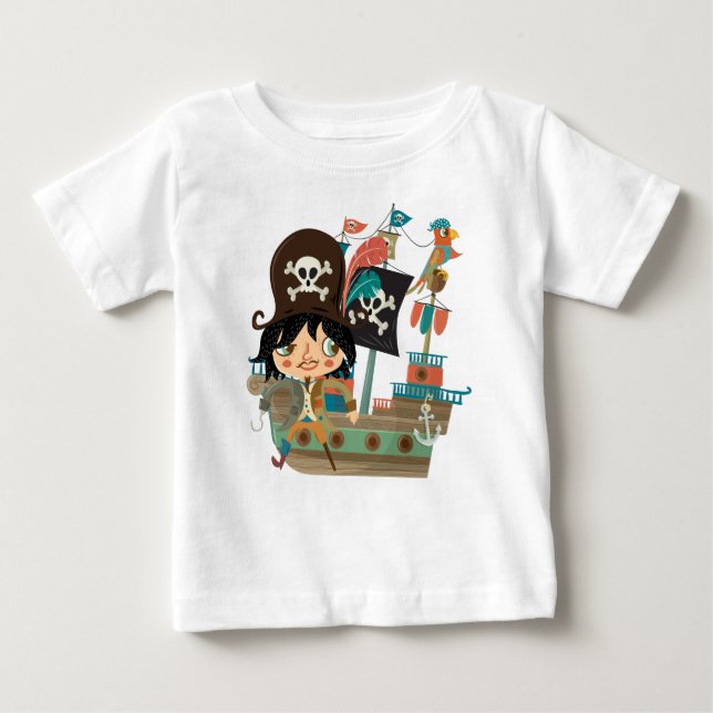 T-shirt Navio Pirata e Pirata (Frente)