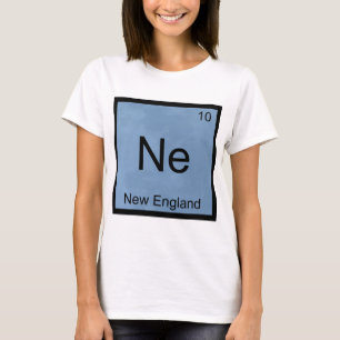 T-shirt Ne - Nova Inglaterra Química Divertida Símbolo do 