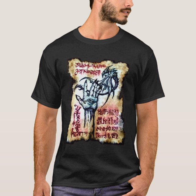 T-shirt Necronomicon - mão da morte (Frente)