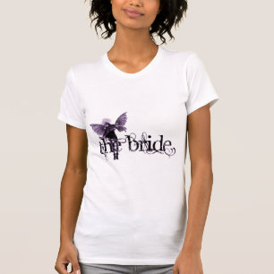 T-shirt Negativo roxo feericamente do vestido branco -