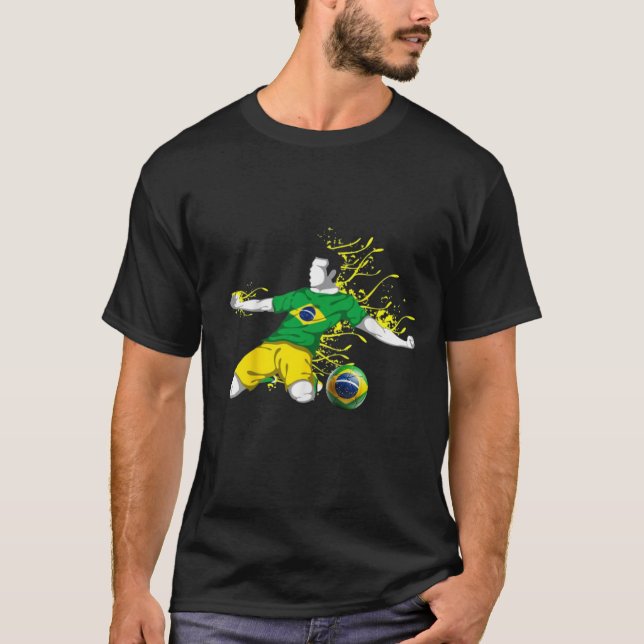 T-shirt negra do Brasil 01 (Frente)