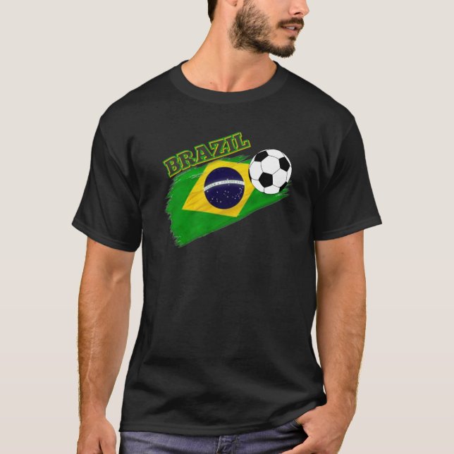 T-shirt negra do Brasil 03 (Frente)