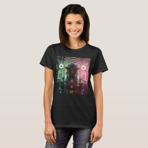 T-shirt negra feminina Robot 1
