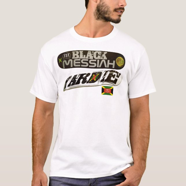 T-Shirt NEGRO MESSIAH YARDIE SKATEBOARD (Frente)