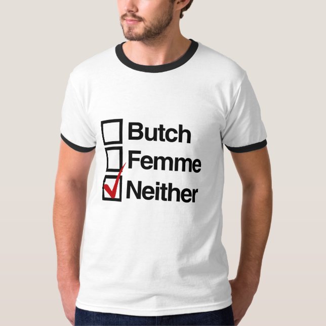T-shirt Nem butch nem femme (Frente)