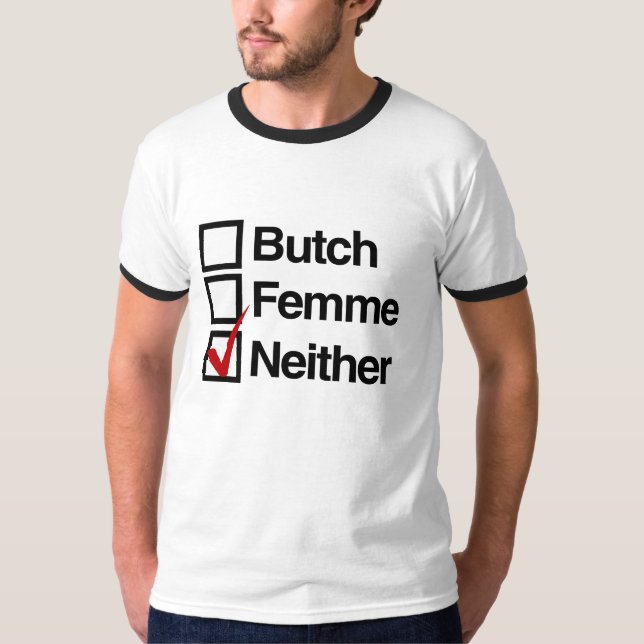T-shirt Nem butch nem femme (Frente)