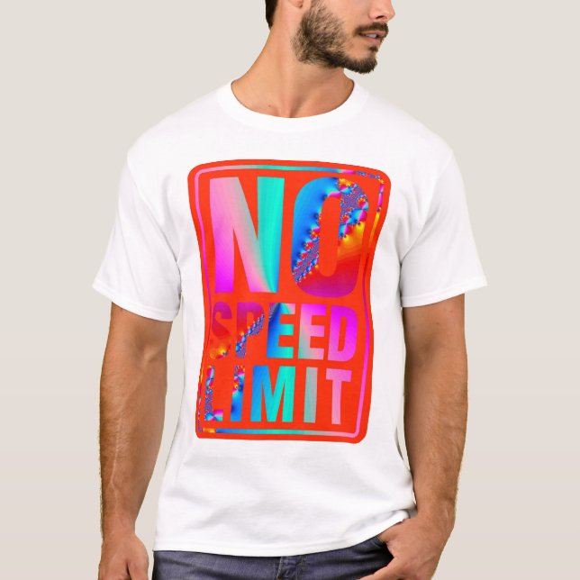 T-shirt Nenhum limite de velocidade (9) com arte do (Frente)