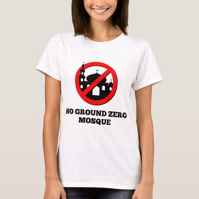 T-shirt Nenhuma mesquita do ponto zero (Frente)