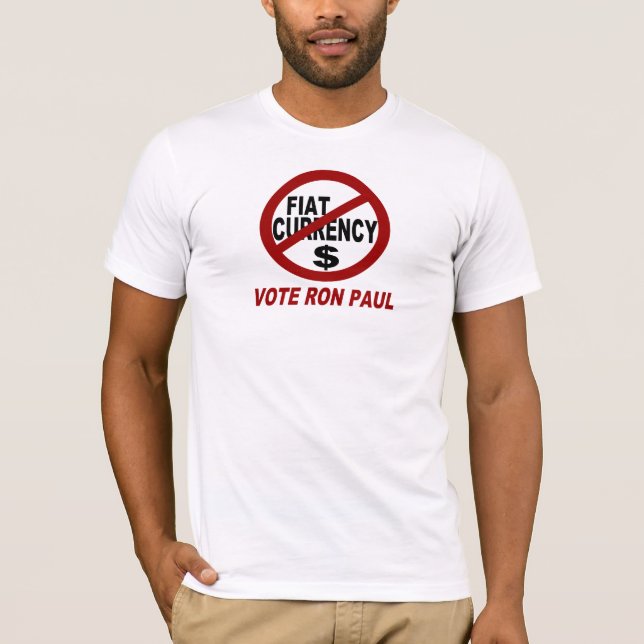 T-SHIRT NENHUMA MOEDA DE FIAT - VOTO RON PAUL (Frente)
