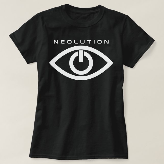 T-shirt Neolution preto órfão (Frente do Design)
