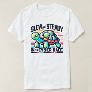 T-Shirt Neon De 8 Bits De Corrida Cibernética Lent