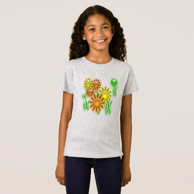 T-shirt - Neon Flowers (Frente Completa)