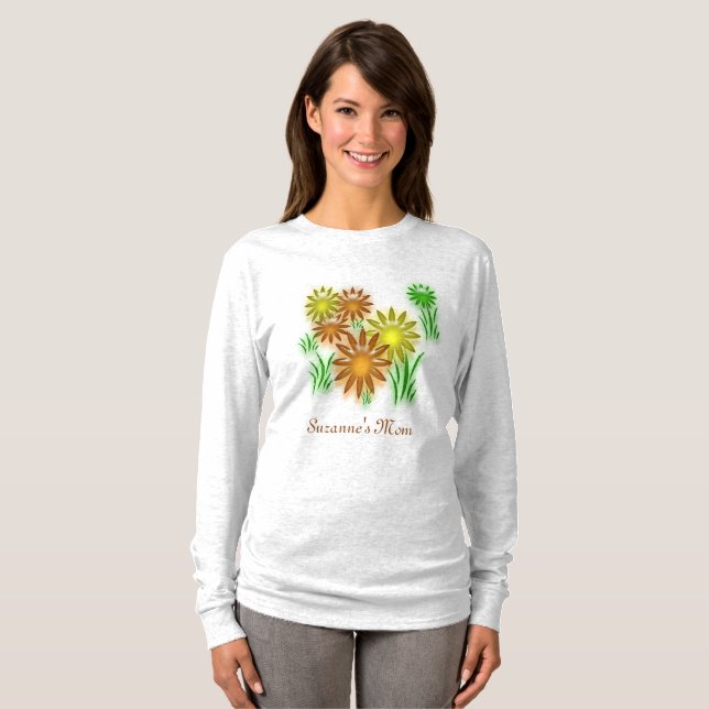 T-shirt - Neon Flowers with text (Frente Completa)