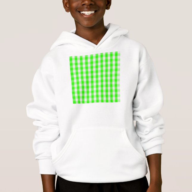 T-shirt Neon Green Gingham Patterno de Shirley Taylor (Frente)