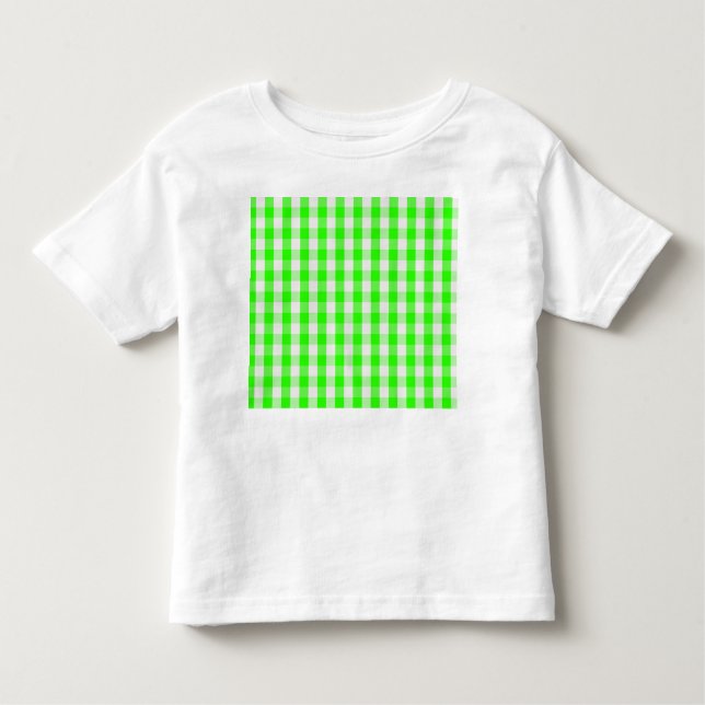 T-shirt Neon Green Gingham Patterno de Shirley Taylor (Frente)