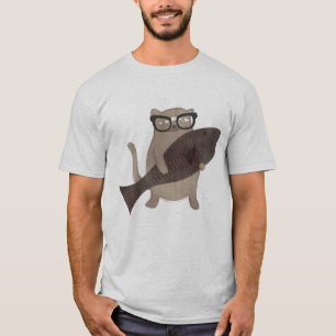 T-shirt Nerdy bonito do gato