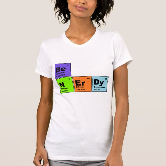 T-shirt Nerdy da mesa periódica (Frente)