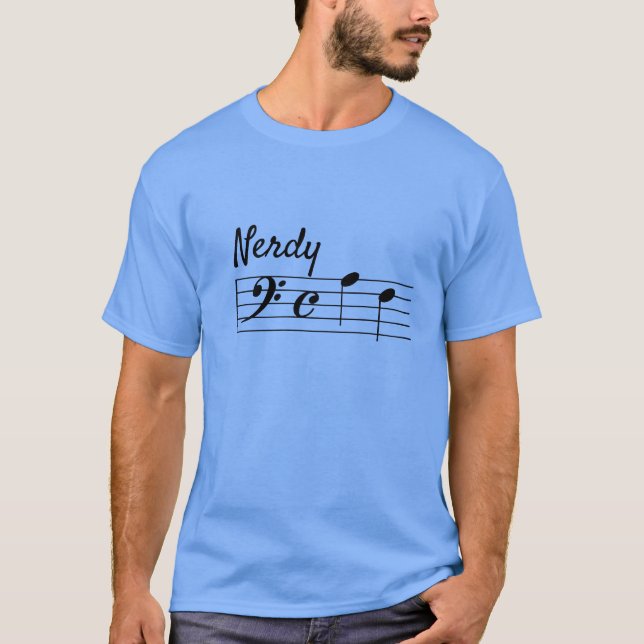T-shirt Nerdy do AF do clef baixo (Frente)