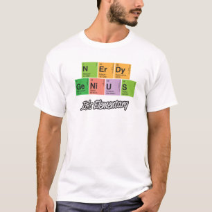 T-shirt Nerdy do elemento de mesa periódica do _d