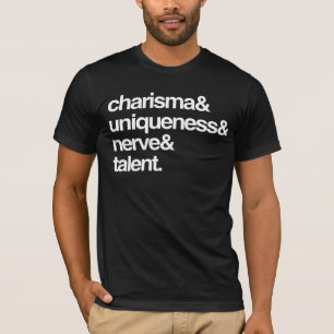 T-shirt Nervoso e Talento de exclusividade do carisma