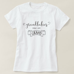 T-shirt netos tornam a vida grandiosa tipografia
