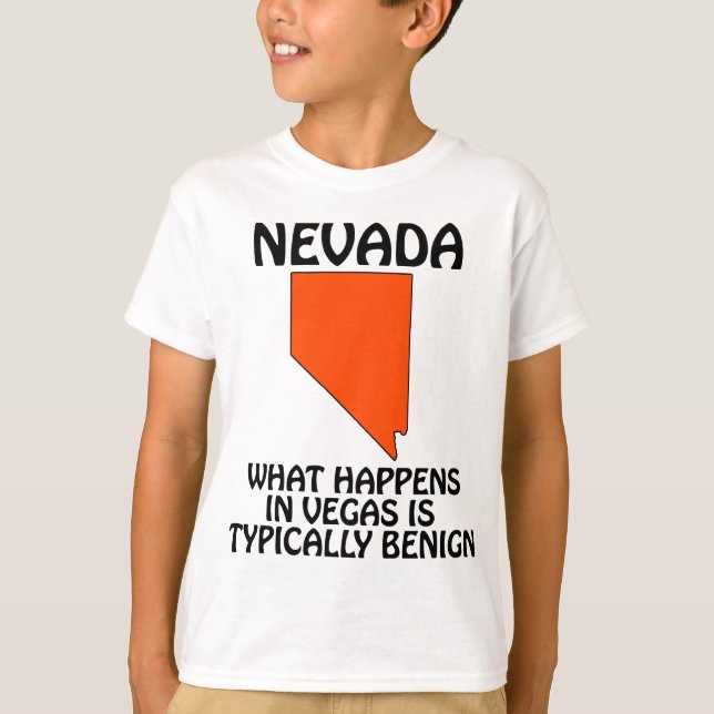 T-shirt Nevada - O que acontece em Vegas é normalmente ben (Frente)