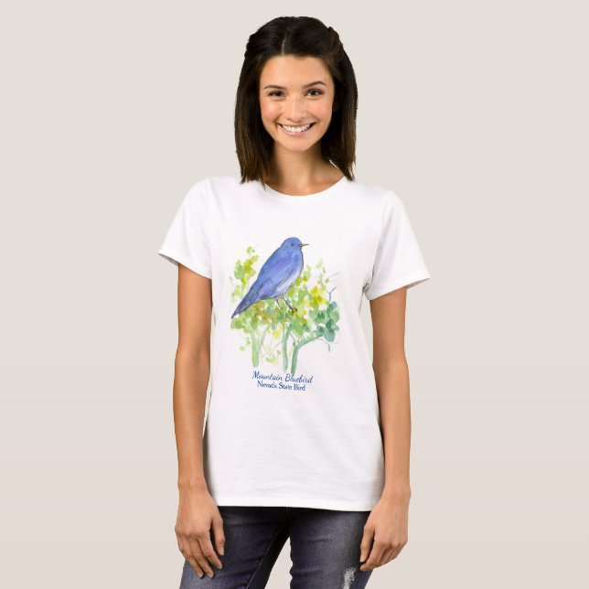 T-shirt Nevada Souvenir Desert Sagebrush Bluebird (Frente Completa)