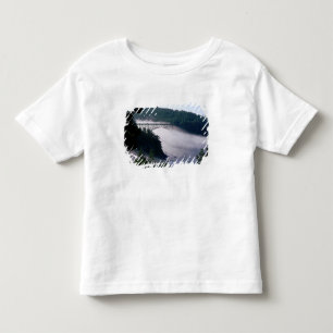 T-shirt Névoa deriva sob a ponte Deception Pass em