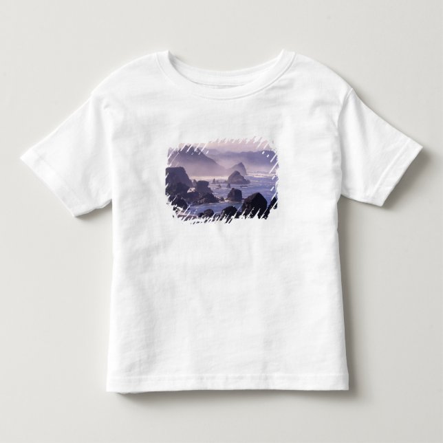 T-shirt Névoa matinal ao longo da costa do Oregon perto de (Frente)
