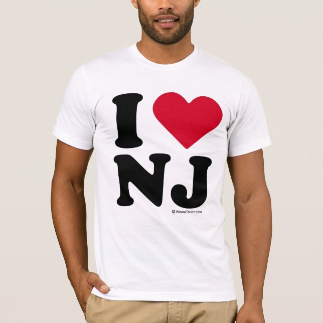 T-SHIRT NEW-JERSEY - "EU AMO NJ" "QUE EU AMO NEW-JERSEY" (Frente)