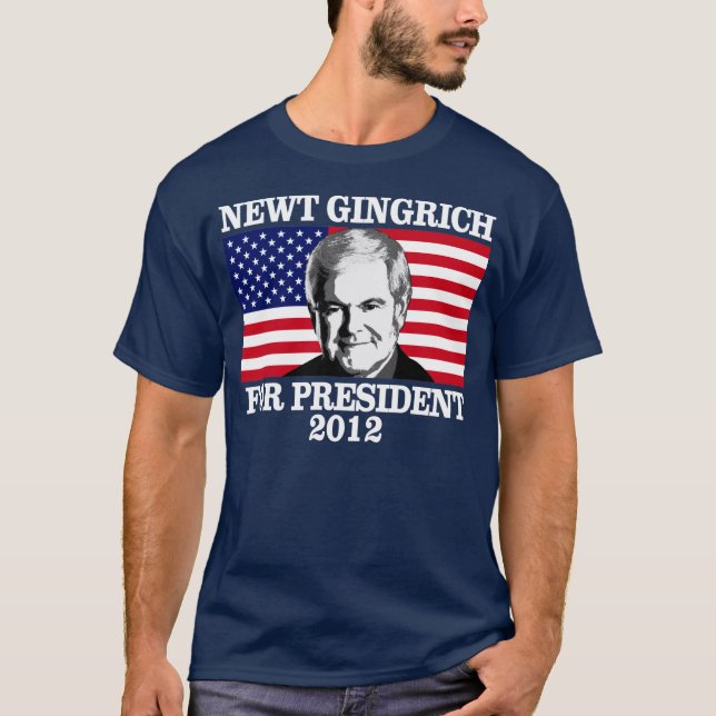 T-shirt Newy Gingrich para o presidente 2012 (Frente)