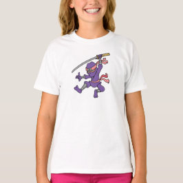 T-shirt Ninja de salto roxo customizável