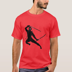 T-shirt Ninja preto no vermelho